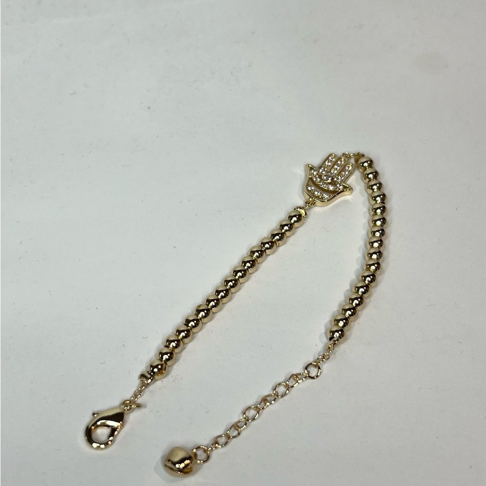 14k gold filled evil eye bead bracelet - Picture 2 of 4